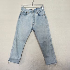 REFORMATION Levis x Reformation light wash size 28 straight leg raw hem